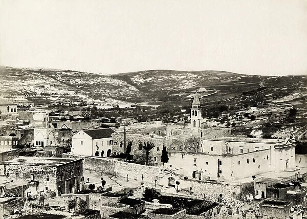 19th century vintage photograph: Nazareth holy Land Palestin