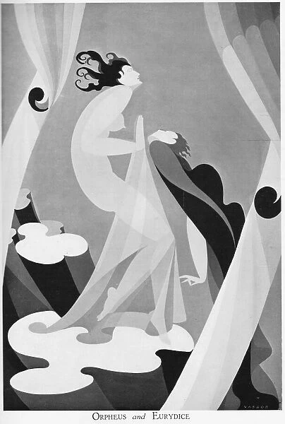 Art Deco drawing by John Vassos called Orpheus and Eurydice