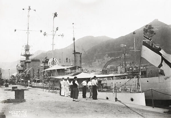 British Navy ship in China. HMS Carlisle, Hong Kong 1927