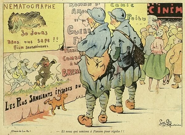 Cartoon, On leave in Paris, WW1