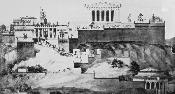 Conjectural restoration of the Acropolis, Athens, Greece
