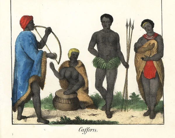 Costumes of musicians and warrior of the Xhosa