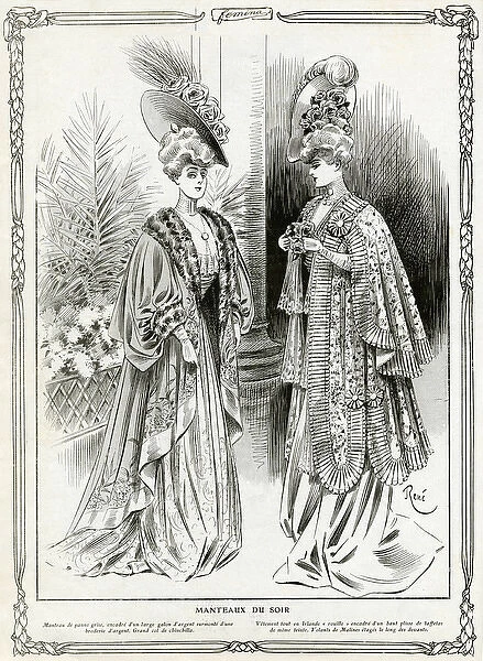 Edwardian women in evening coats 1905