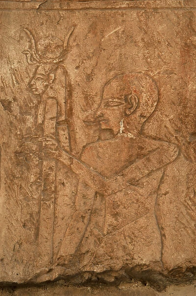 Egyptian Art. Relief depicting a priest carrying the image o