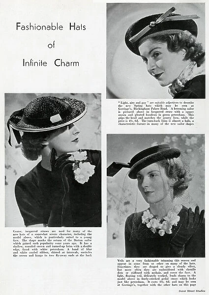 Fashionable hats of infinite charm 1937
