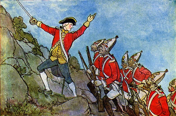 General James Wolfe leading the attack on Quebec