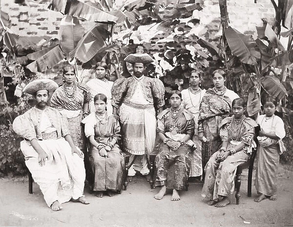 Group of chiefs and wives, Kandy, Ceylon