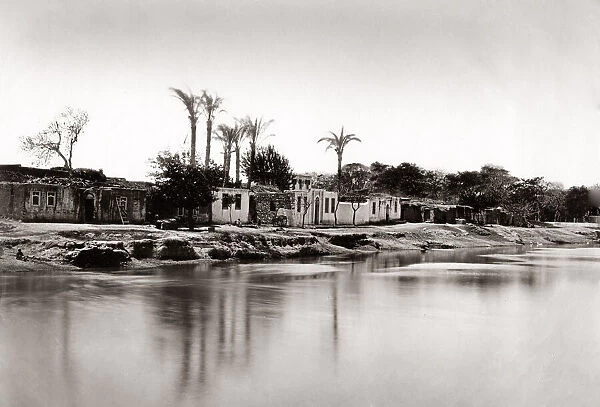 Houses along banks of River Nile, Alexandria, Egypt