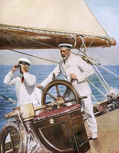 King George V as a yachtsman at Cowes, Isle of Wight