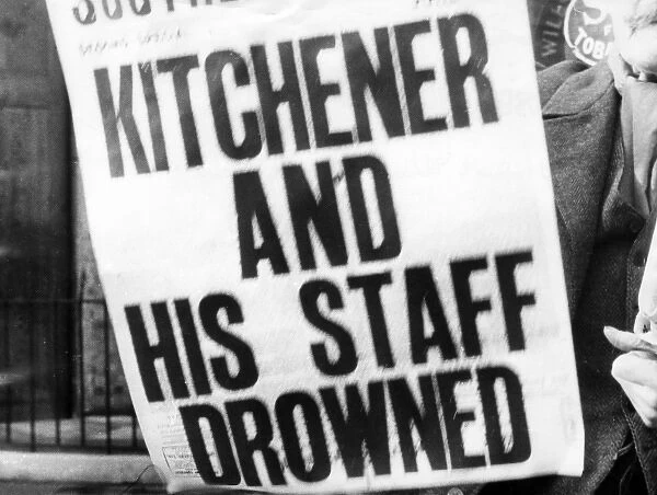 Lord Kitchener, headlines announcing his death