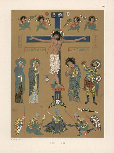 Medieval crucifixion scene