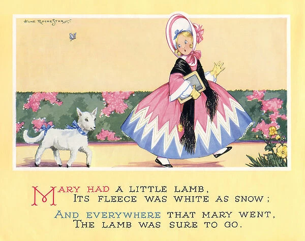 The nursery rhyme, Mary had a little lamb