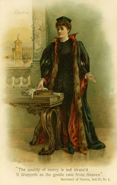 Portia. A portrait o fPortia in Shakespeares Merchant of Venice. Date: 1891