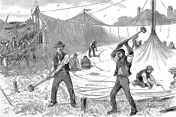 Raising the Circus Tent, c. 1886