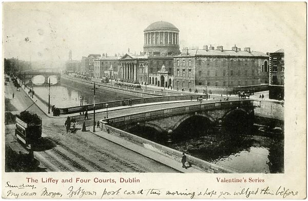 The River Liffey and Four Courts, Dublin, Ireland