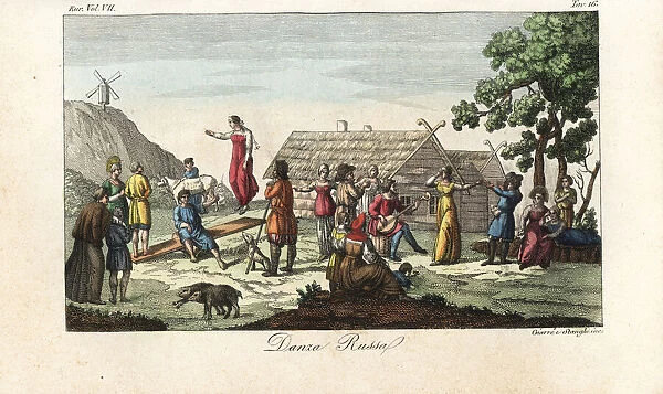 Russians dancing in a village, 18th century