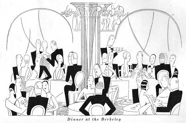 Sketch by Fish of dinner at the Berkeley, London, 1926