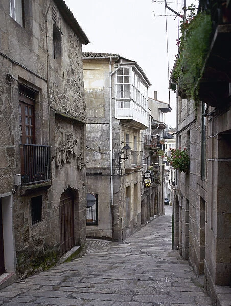 Spain. Galicia. Ribadavia. Old Town. On the left, the gothic