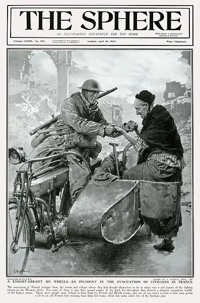 Sphere cover - evacuation of civilians in France, WW1
