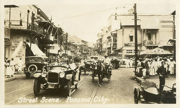 Street City in Panama City, Panama. Note the large number of American sailors visible in