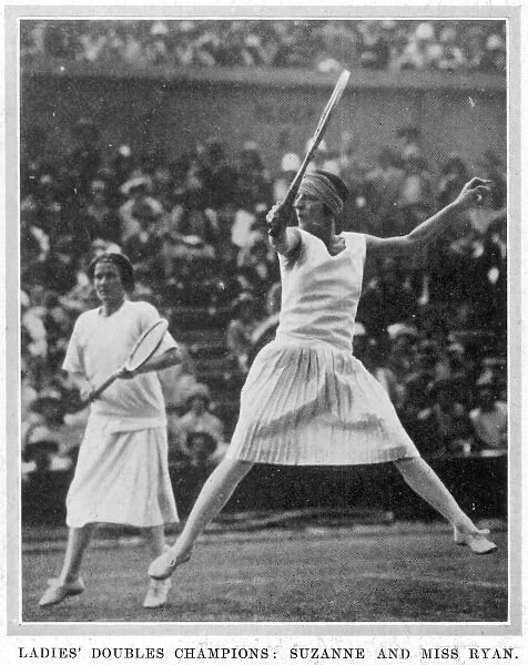 Suzanne Lenglen playing doubles
