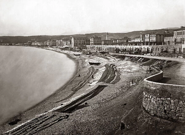 The waterfront at Nice, France, circa 1890