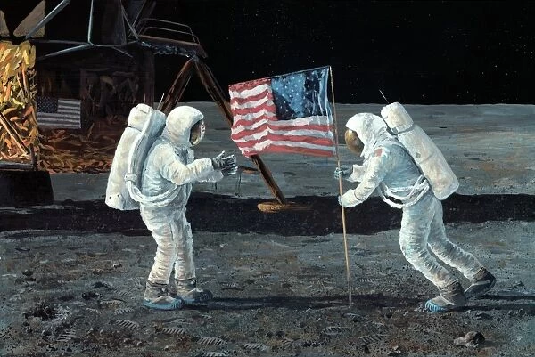 Apollo 11 Moon landing, 1969, artwork