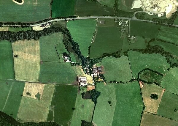 Farm, aerial view