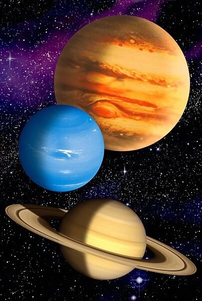 Gas giant planets, artwork