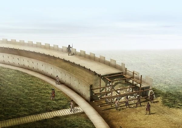 Viking ring fortress wall, artwork
