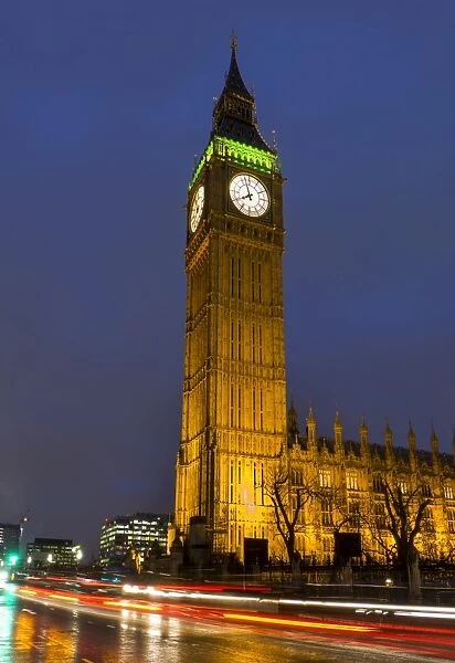 Big Ben at dusk, UNESCO World Heritage Site, London, England, United Kingdom, Europe