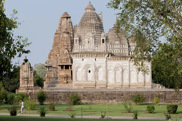 India, Khajuraho, Madhya Pradesh State temple from the Chandella dynasty and grounds