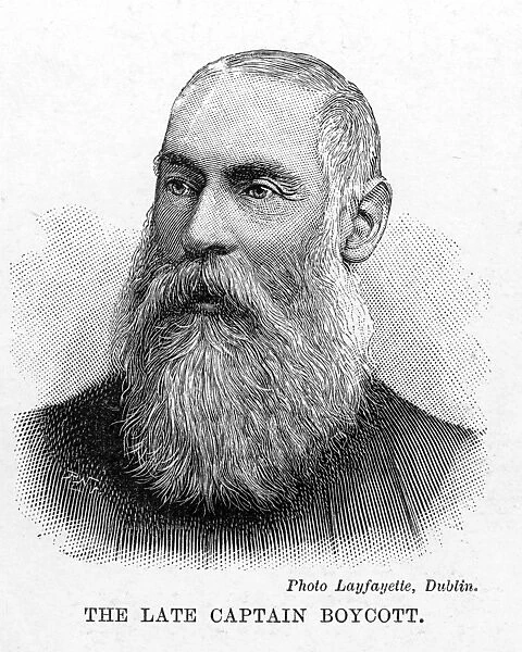CHARLES CUNNINGHAM BOYCOTT (1832-1897). English estate agent. Line engraving, English, 1897
