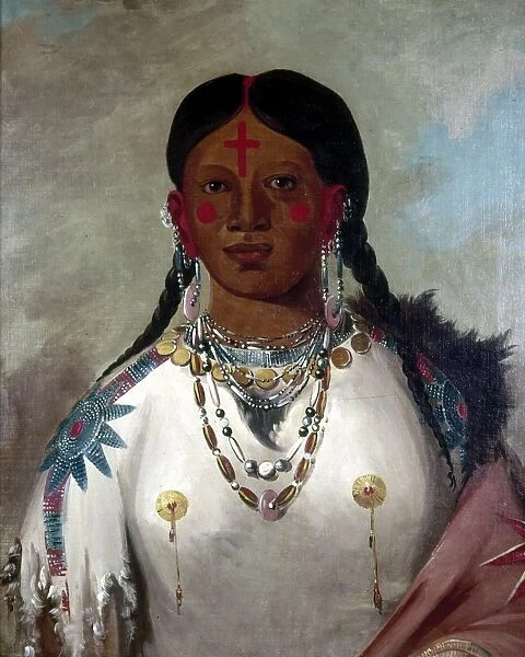 CHEYENNE WOMAN, 1830s. She Who Bathes Her Knees, a Christian convert of the Cheyenne tribe