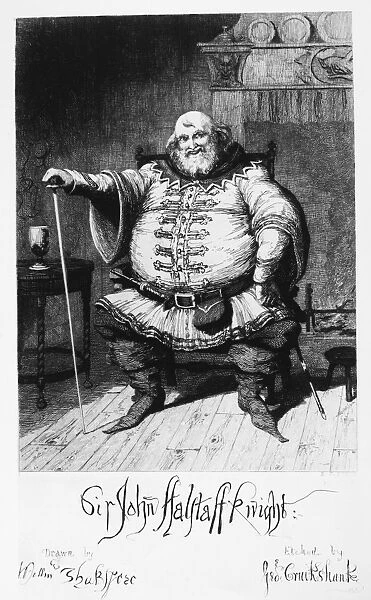 CRUIKSHANK: FALSTAFF. The character of Falstaff from William Shakespeares The