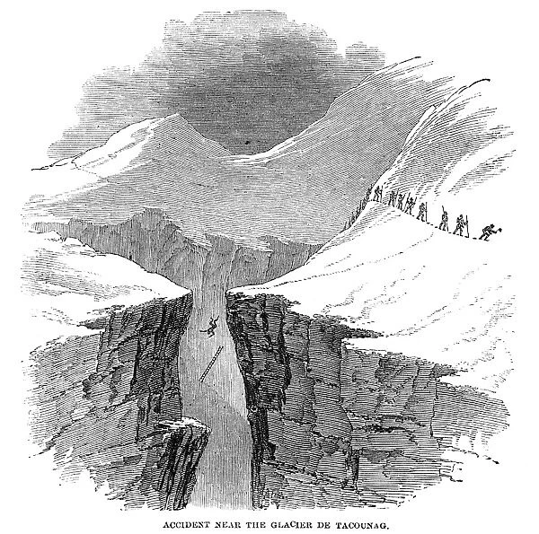 FRANCE: MONT BLANC, 1851. Accident Near the Glacier de Tacounag