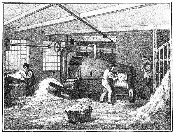 TEXTILE MILL: COTTON. Batting: interior view of a Manchester cotton manufactures mill