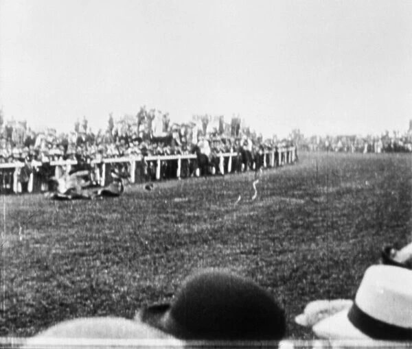 WOMENs RIGHTS: DERBY 1913. The scene at the Epsom Derby moments before militant