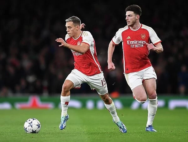 Arsenal vs Sevilla: Trossard and Rice Combination in Group B UCL Clash at Emirates Stadium, 2023 / 24