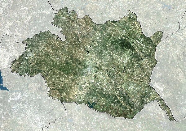District of Evora, Portugal, True Colour Satellite Image