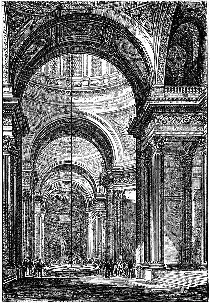 Foucaults pendulum in the Pantheon, Paris, in 1851