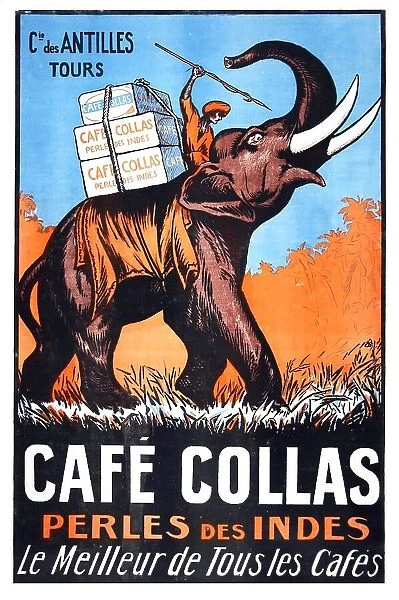 France: Poster advertisement for Cafe Collas (Collas Coffee), Pearls from the Indes, the Best of all Coffees, anonymous, c. 1927