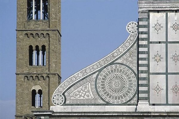 Italy, Tuscany Region, Province of Florence, Florence, Basilica of Santa Maria Novella, detail of facade