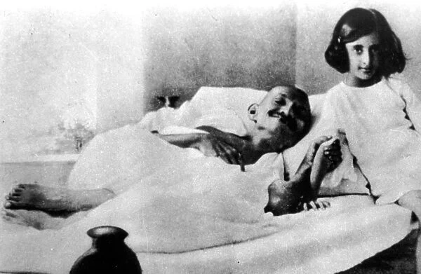 Mohatma Gandhi and Indira Gandhi in 1924