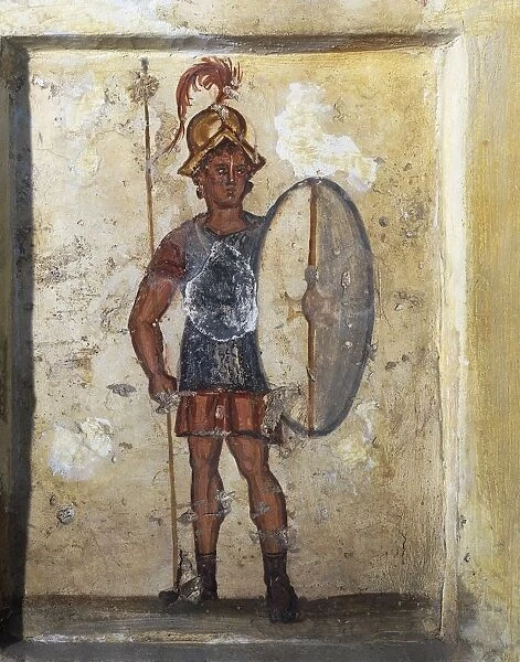 Painted funerary stele depicting soldier Salmanodes fom Sidon, Lebanon