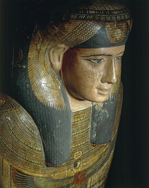 Painted, lacquered wood sarcophagus of Cesraperet, from West Thebes