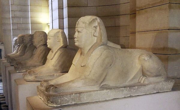 Six sphinxes that lined the alley leading to the Serapeum at Saqqara