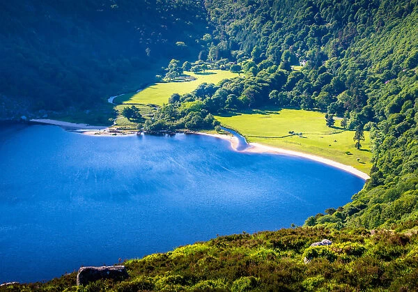 The scenic Lough Tay also known as the Guinness Lake, Wicklow Mountains, County Wicklow