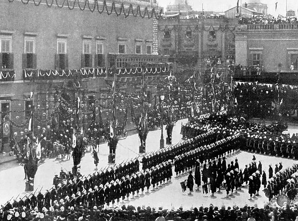 King Edward VII entering the palace Valetta April 16th 1903 Royal visit to Malta