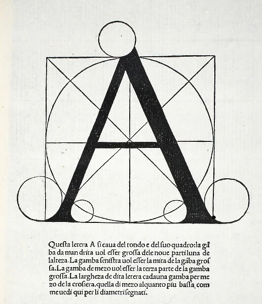 A, illustration from Divina Proportione by Luca Pacioli (c